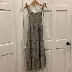 Tied Smocked Maxi Dress